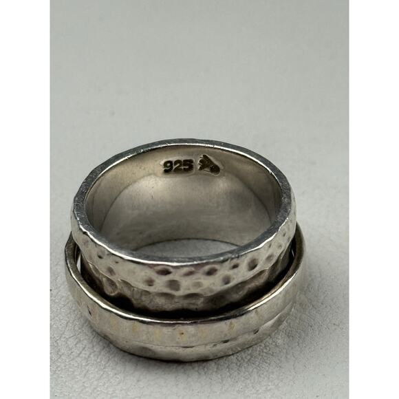 Silpada R1476 Spinner Hammered Sterling Silver Ring Size 8 - Picture 5 of 10